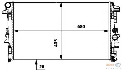 Радиатор, охлаждение двигателя BEHR HELLA SERVICE HELLA купить