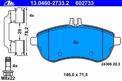 Комплект тормозных колодок, дисковый тормоз ATE купить