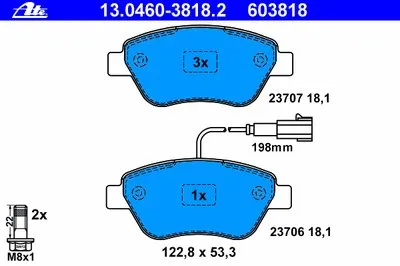 Комплект тормозных колодок, дисковый тормоз ATE купить