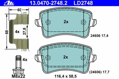 Комплект тормозных колодок, дисковый тормоз ATE Ceramic ATE купить