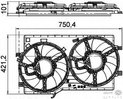 Вентилятор, охлаждение двигателя BEHR HELLA SERVICE купить