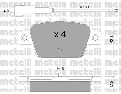 Комплект тормозных колодок, дисковый тормоз METELLI купить