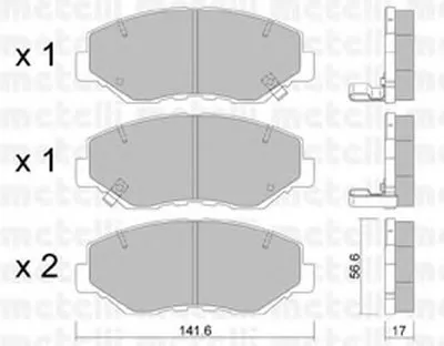 Комплект тормозных колодок, дисковый тормоз METELLI купить