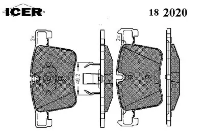 Комплект тормозных колодок, дисковый тормоз ICER купить