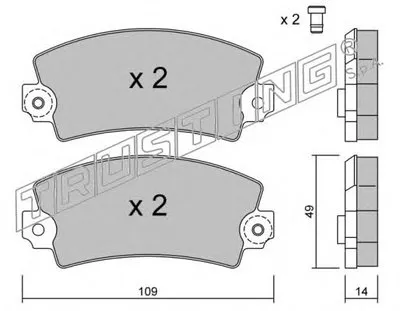 Комплект тормозных колодок, дисковый тормоз TRUSTING купить