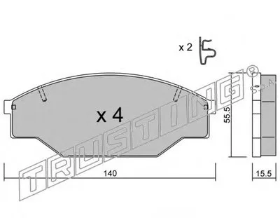 Комплект тормозных колодок, дисковый тормоз TRUSTING купить