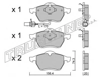 Комплект тормозных колодок, дисковый тормоз TRUSTING купить