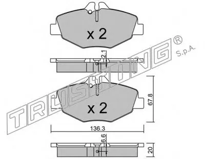 Комплект тормозных колодок, дисковый тормоз TRUSTING купить