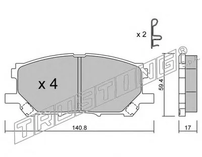 Комплект тормозных колодок, дисковый тормоз TRUSTING купить