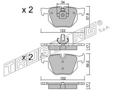Комплект тормозных колодок, дисковый тормоз TRUSTING купить