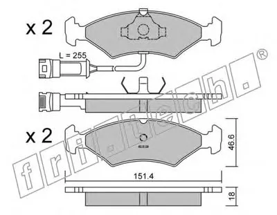 Комплект тормозных колодок, дисковый тормоз fri.tech. купить