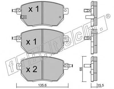 Комплект тормозных колодок, дисковый тормоз fri.tech. купить