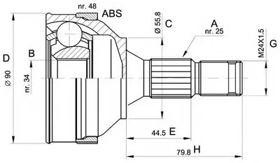Шарнирный комплект, приводной вал SPIN OPEN PARTS купить