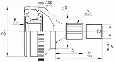 Шарнирный комплект, приводной вал SPIN OPEN PARTS купить