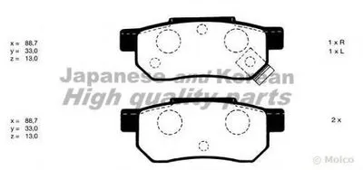 Комплект тормозных колодок, дисковый тормоз ASHUKI купить