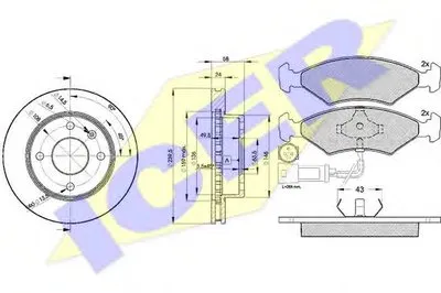 Комплект тормозов, дисковый тормозной механизм ICER купить