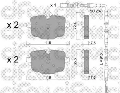 Комплект тормозных колодок, дисковый тормоз CIFAM купить
