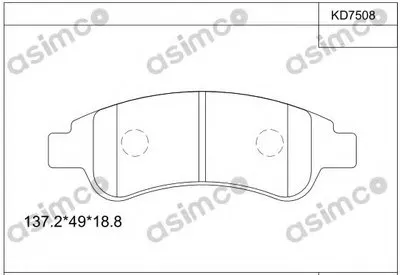 Комплект тормозных колодок, дисковый тормоз ASIMCO купить