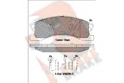Комплект тормозных колодок, дисковый тормоз R BRAKE купить