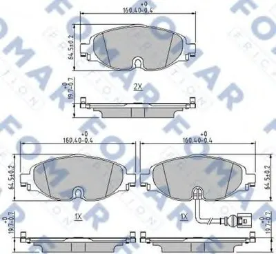 Комплект тормозных колодок, дисковый тормоз FOMAR Friction купить