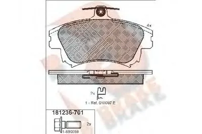Комплект тормозных колодок, дисковый тормоз R BRAKE купить