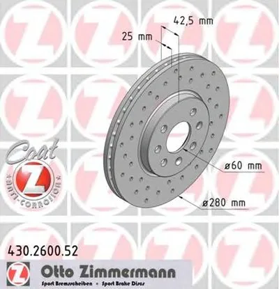 Тормозной диск SPORT BRAKE DISC COAT Z ZIMMERMANN купить