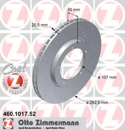 Тормозной диск SPORT BRAKE DISC COAT Z ZIMMERMANN купить