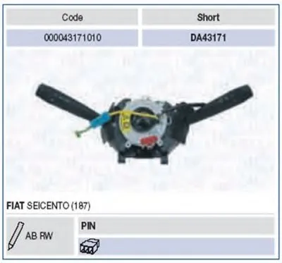 Выключатель на колонке рулевого управления MAGNETI MARELLI купить