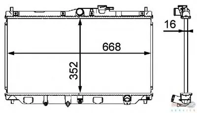 Радиатор, охлаждение двигателя BEHR HELLA SERVICE купить