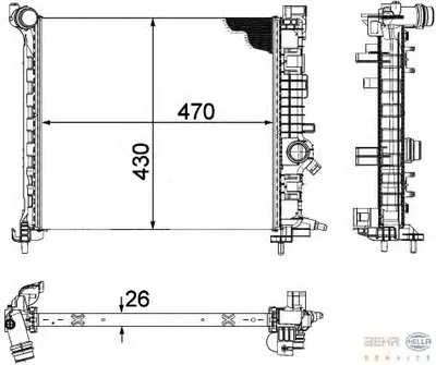 Радиатор, охлаждение двигателя BEHR HELLA SERVICE купить