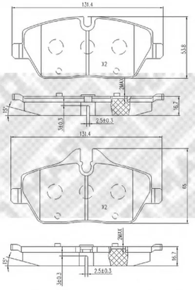 Комплект тормозных колодок, дисковый тормоз MAPCO купить