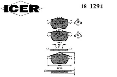 Комплект тормозных колодок, дисковый тормоз ICER купить