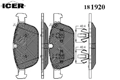Комплект тормозных колодок, дисковый тормоз ICER купить