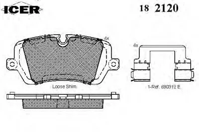 Комплект тормозных колодок, дисковый тормоз ICER купить
