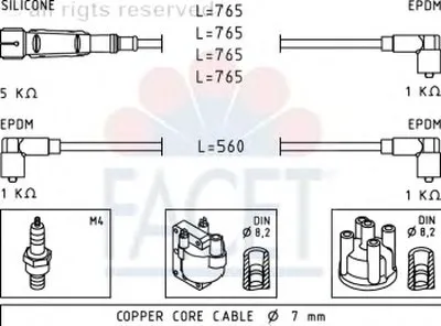 Комплект проводов зажигания FACET купить