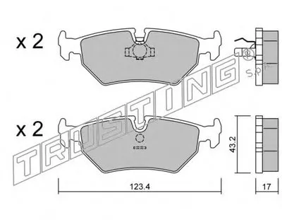 Комплект тормозных колодок, дисковый тормоз TRUSTING купить