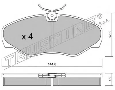 Комплект тормозных колодок, дисковый тормоз TRUSTING купить