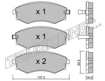 Комплект тормозных колодок, дисковый тормоз TRUSTING купить