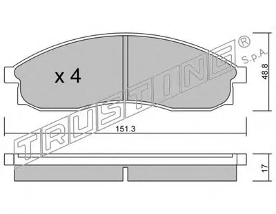 Комплект тормозных колодок, дисковый тормоз TRUSTING купить