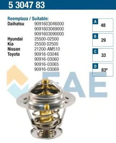 Термостат, охлаждающая жидкость FAE купить