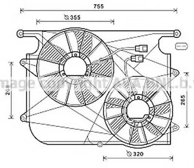 Вентилятор, охлаждение двигателя AVA QUALITY COOLING купить