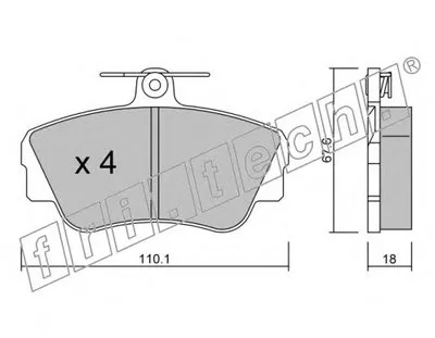 Комплект тормозных колодок, дисковый тормоз fri.tech. купить