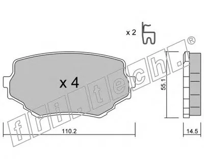 Комплект тормозных колодок, дисковый тормоз fri.tech. купить