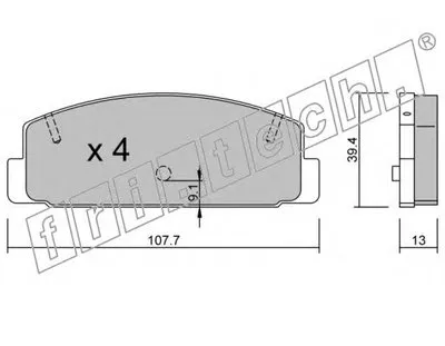 Комплект тормозных колодок, дисковый тормоз fri.tech. купить