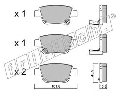 Комплект тормозных колодок, дисковый тормоз fri.tech. купить