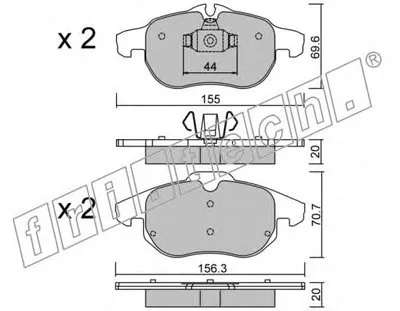 Комплект тормозных колодок, дисковый тормоз fri.tech. купить