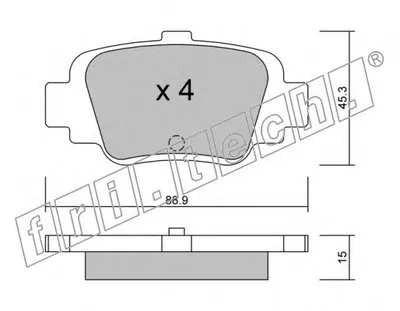 Комплект тормозных колодок, дисковый тормоз fri.tech. купить