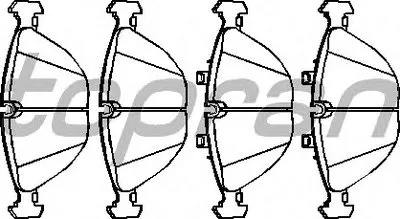 Комплект тормозных колодок, дисковый тормоз TOPRAN купить