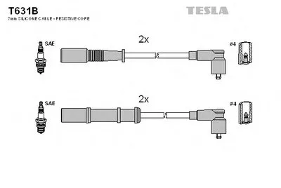 Комплект проводов зажигания TESLA купить