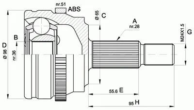 Шарнирный комплект, приводной вал SPIN OPEN PARTS купить